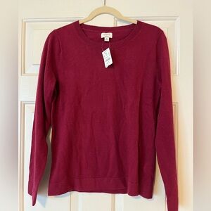 J. Crew Maroon Knit Top | COTTON Wool Blend | Size M | NWT